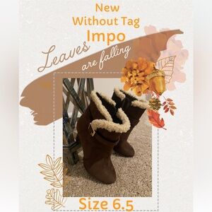 NEW WITHOUT TAG IMPO BROWN SUEDE BOOTIES SIZE 6.5